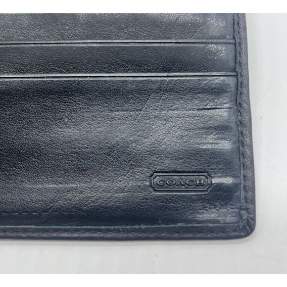 Coach Alexandra Signature Silver Ornament Black Leather Cowhide Clutch Wallet - Picture 3 of 8